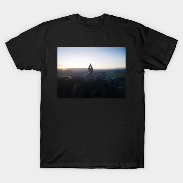 Stirling Wallace Monument from the air T-Shirt by TMcG72